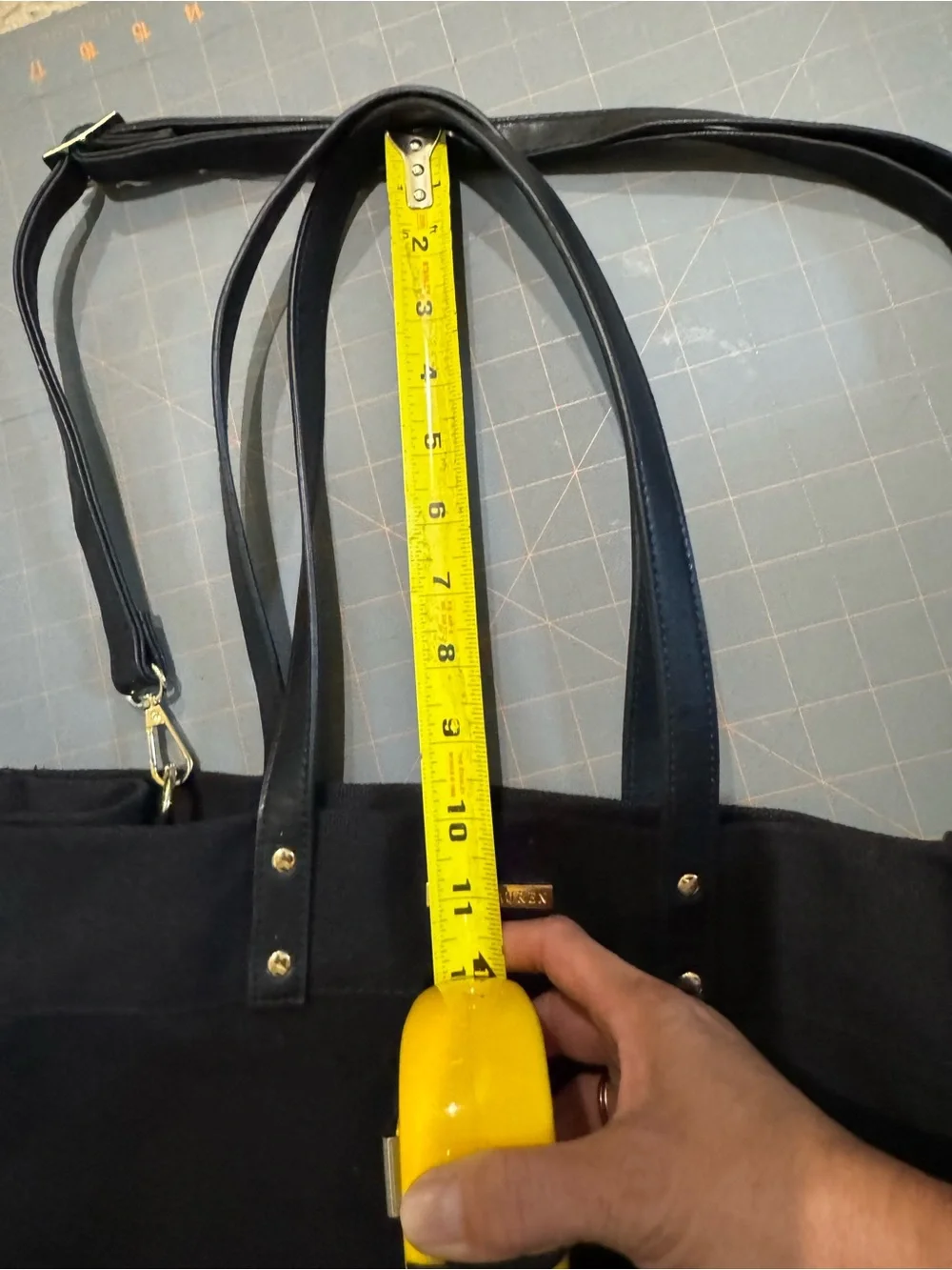Ralph Lauren Black Canvas Tote Bag with Removable Strap